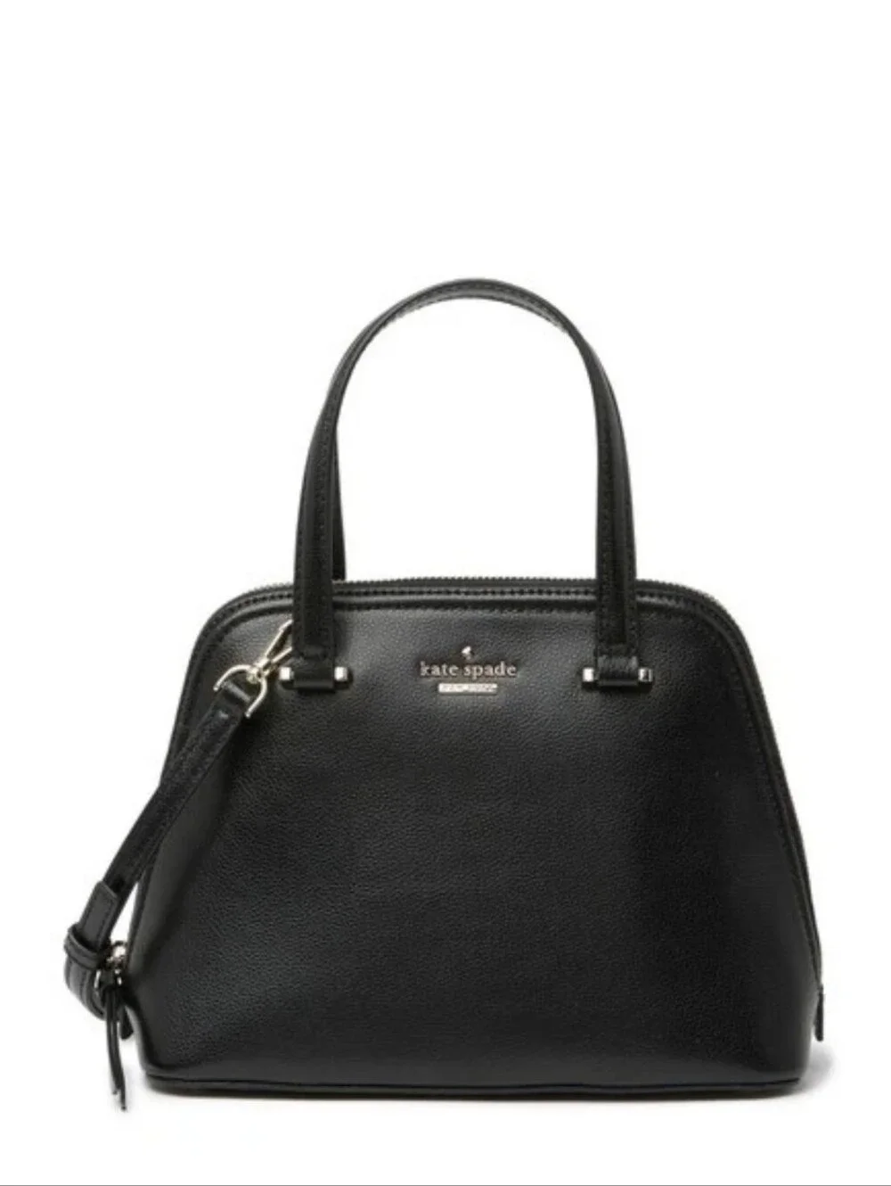 Kate Spade Small Rima Black Leather Dome Satchel Crossbody